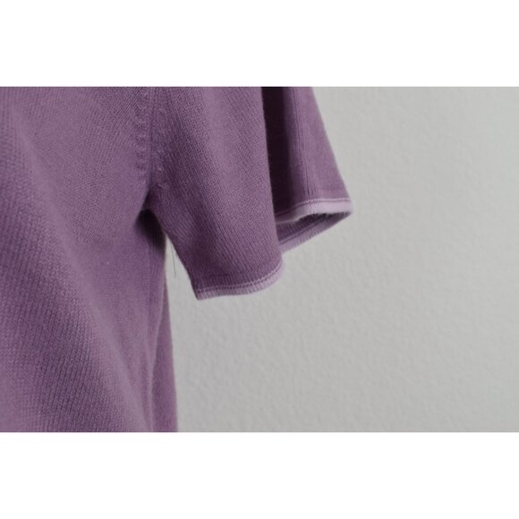 Vintage 90s Crosstich Mauve Knit Top size M - Picture 6 of 9